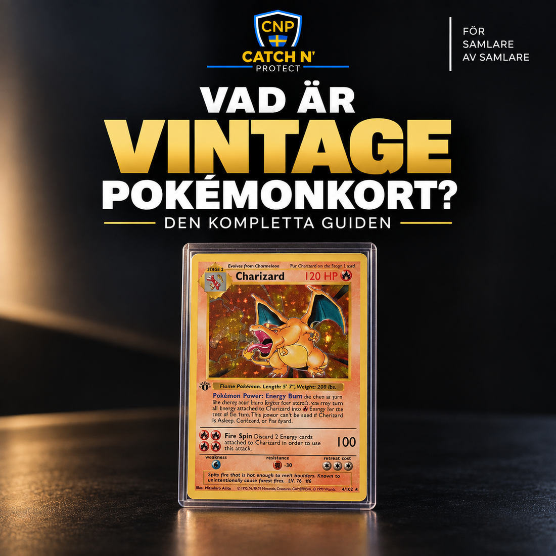 Vad är vintage Pokémonkort? Guide om äldre Pokémonkort och Charizard från Base Set | Catch N’ Protect