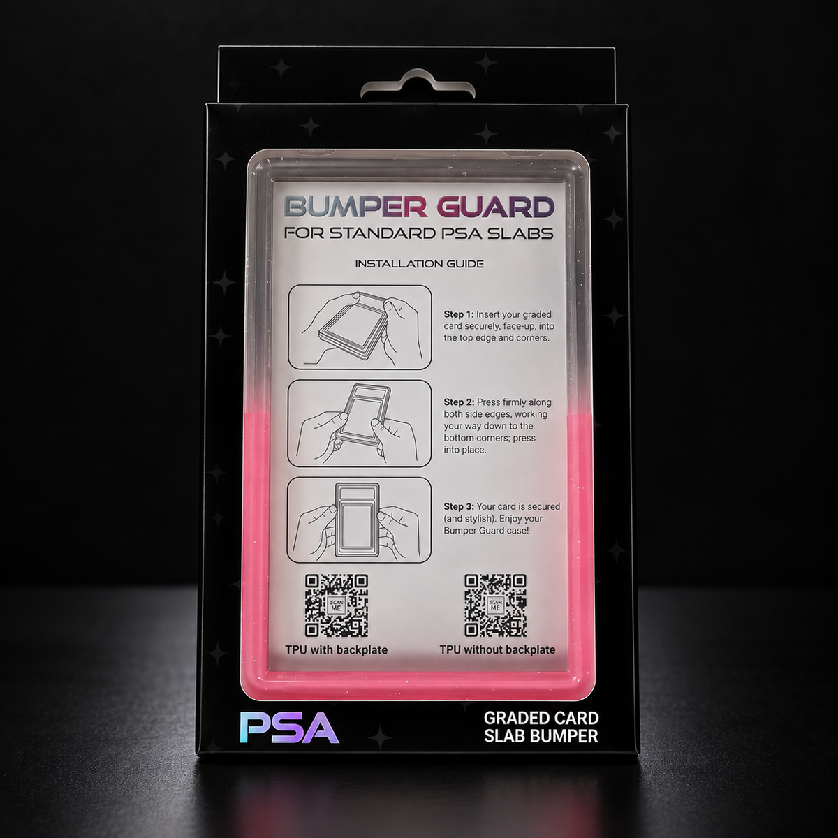 Shadow Pink – PSA Standard Card Bumper / Slab Guard för graderade kort | Catch N’ Protect